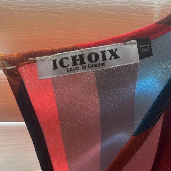 XL Colorful ICHOIX Dress W/ Slit - Picture 5 of 8